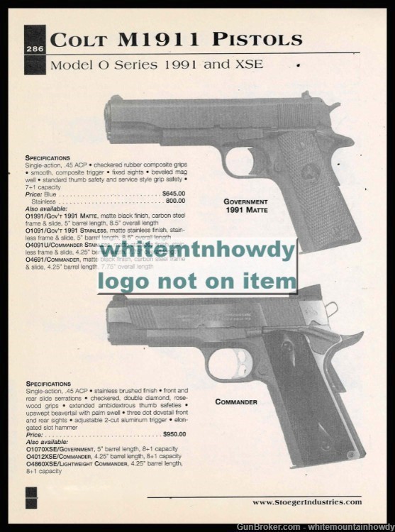 2002 COLT Government 1911 and Commander Pistol Original PRINT AD-img-0