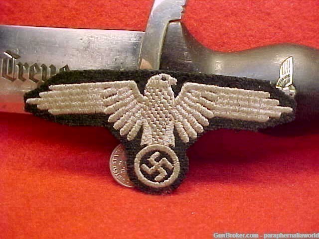 German Orig. Waffen SS Enlisted Mann or /NONCOM Sleeve Eagle Pattern # 3-img-0