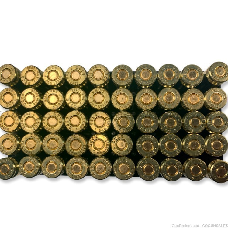 9MM RUAG - Geco 124 gr FMJ Luger - 50 Rounds 9x19 Pistol Ammunition -img-1