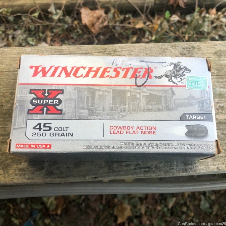 Winchester 45 Colt 250gr Lead Flat Nose Cowboy Action Box of 50-img-0