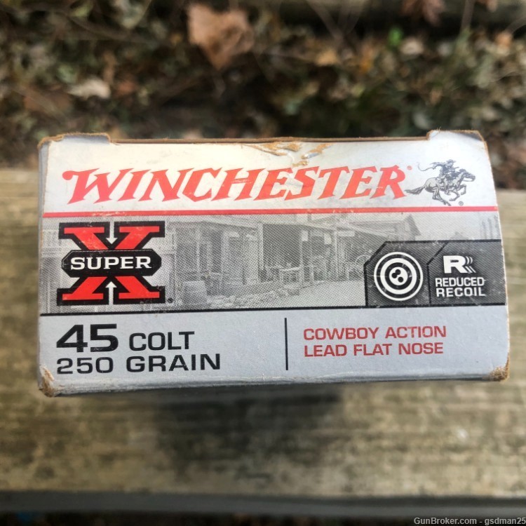 Winchester 45 Colt 250gr Lead Flat Nose Cowboy Action Box of 50-img-1