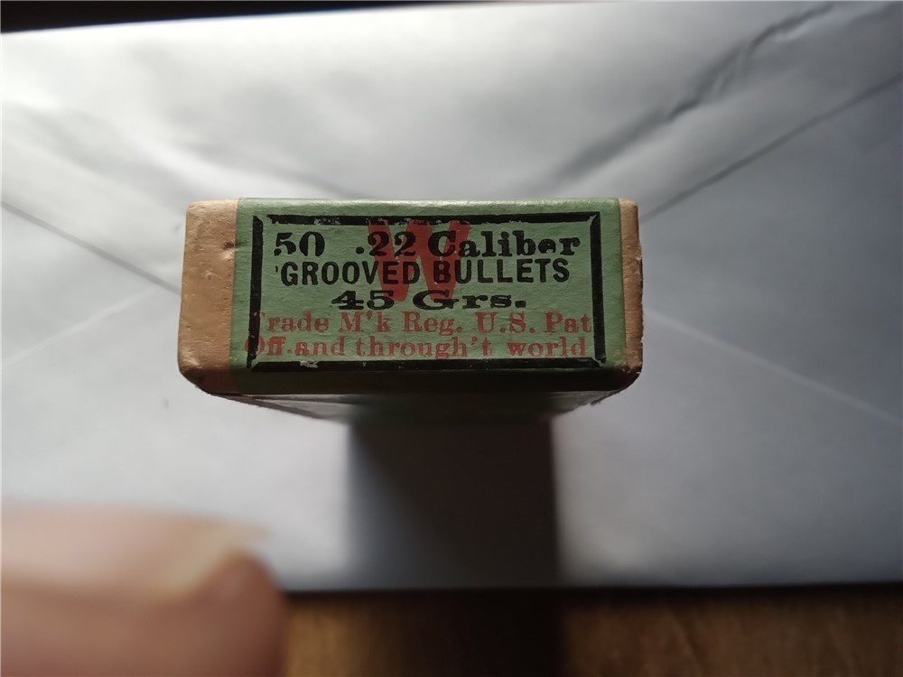 Vintage Sealed Winchester .22 Caliber Single Shot Grooved Bullets-45 gr.-img-1