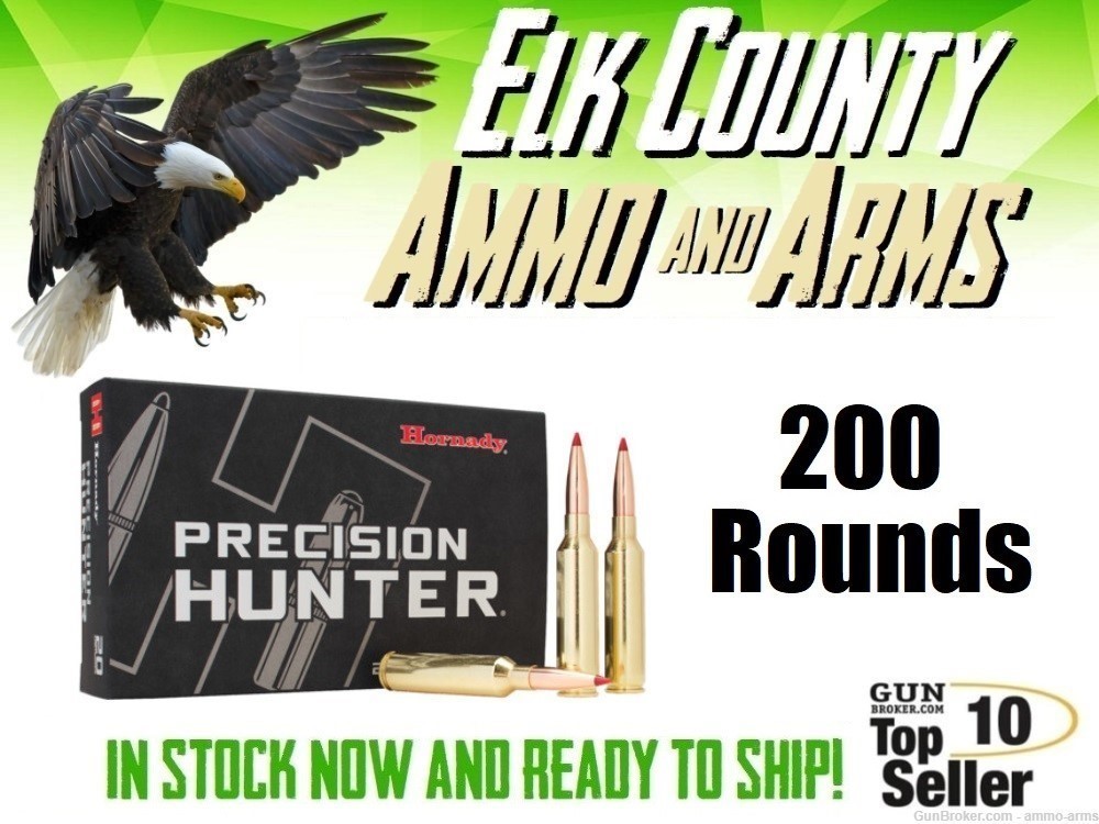 Hornady Ammunition Precision Hunter .25-06 Rem 110 Gr ELD-X 200 Rounds 8143-img-0