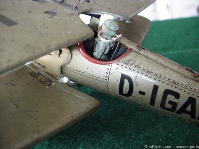 Tippcp D-IGAN Wind Up WW2 Airplane Original w Key Hauser Elastolin Lineol-img-3