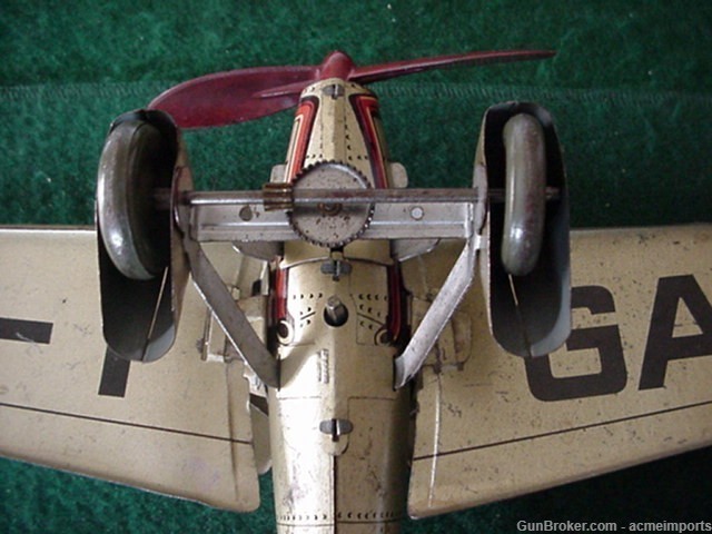 Tippcp D-IGAN Wind Up WW2 Airplane Original w Key Hauser Elastolin Lineol-img-7