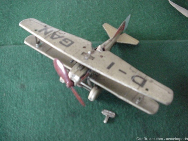 Tippcp D-IGAN Wind Up WW2 Airplane Original w Key Hauser Elastolin Lineol-img-1