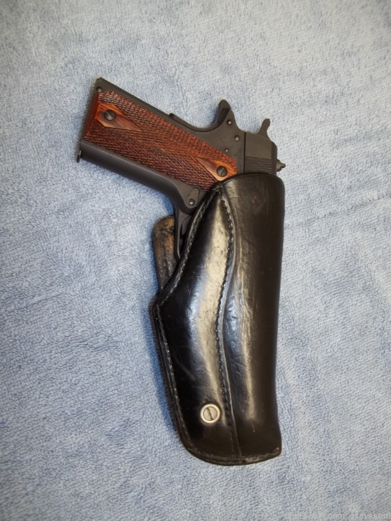 RARE Brauer Bro's R/H CROSSDRAW Easy On Off Paddle Holster Colt Govt 1911 -img-0