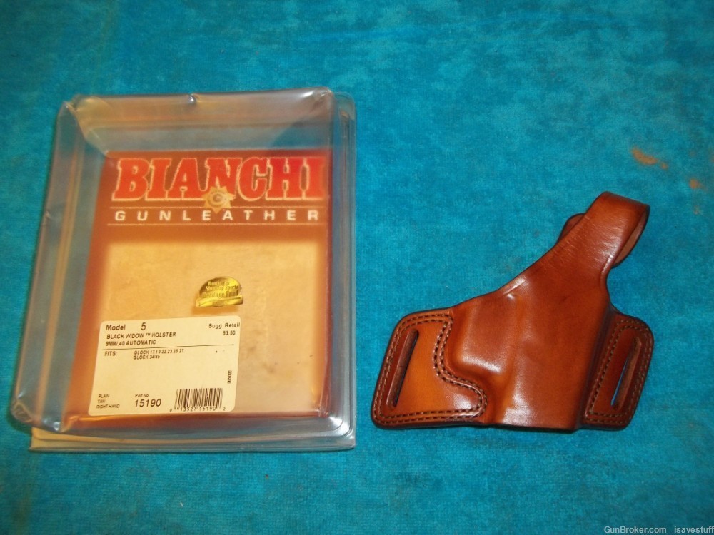 Glock 17 19 12 23 26 27 34 35 NEW Bianchi Right Hand OWB Leather Holster-img-9