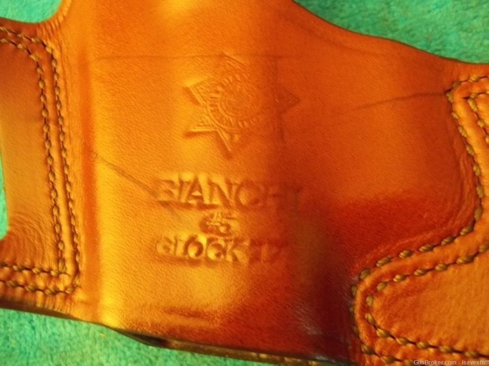 Glock 17 19 12 23 26 27 34 35 NEW Bianchi Right Hand OWB Leather Holster-img-8