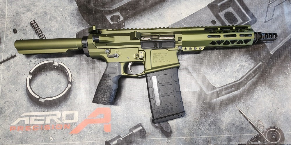 8.6 Blackout M5 AR10 8" Pistol Anodized Green - Aero, Silencerco-img-0