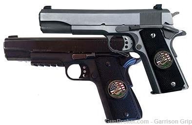  1911 Colt A1 Full Size and Clones Grips with United WE Stand Logo Black-img-1