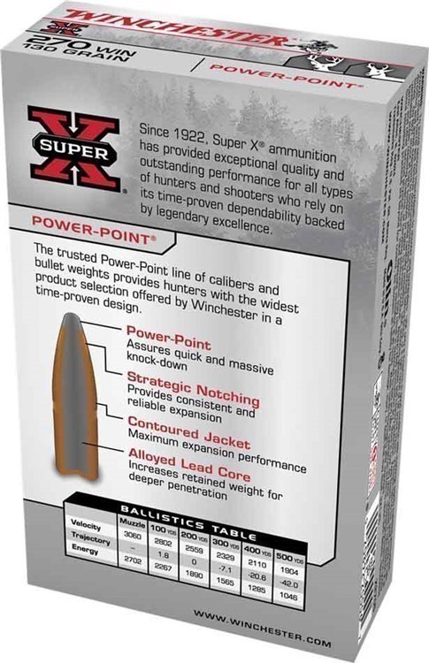 20rds Winchester Super X™ .270 Win 130gr Power-Point JSP X2705 FAST SHIP-img-2