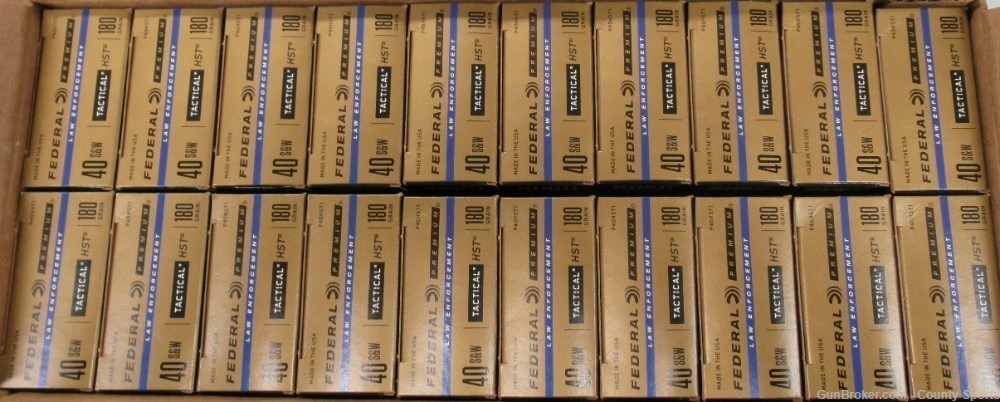 Federal 40 S&W 180Gr HST Hollow Point LE P40HST1 500 Rounds New-img-1