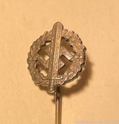 W.W. II. German  Bronze “SA” Sports Badge Stick Pin-img-2