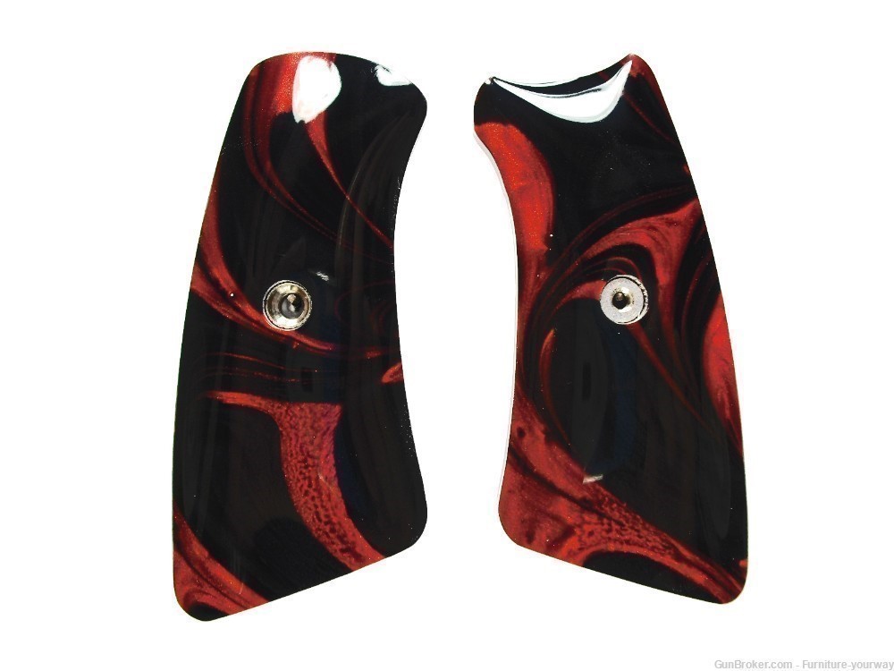 Black & Red Pearl Ruger Gp100 Grip Inserts-img-0