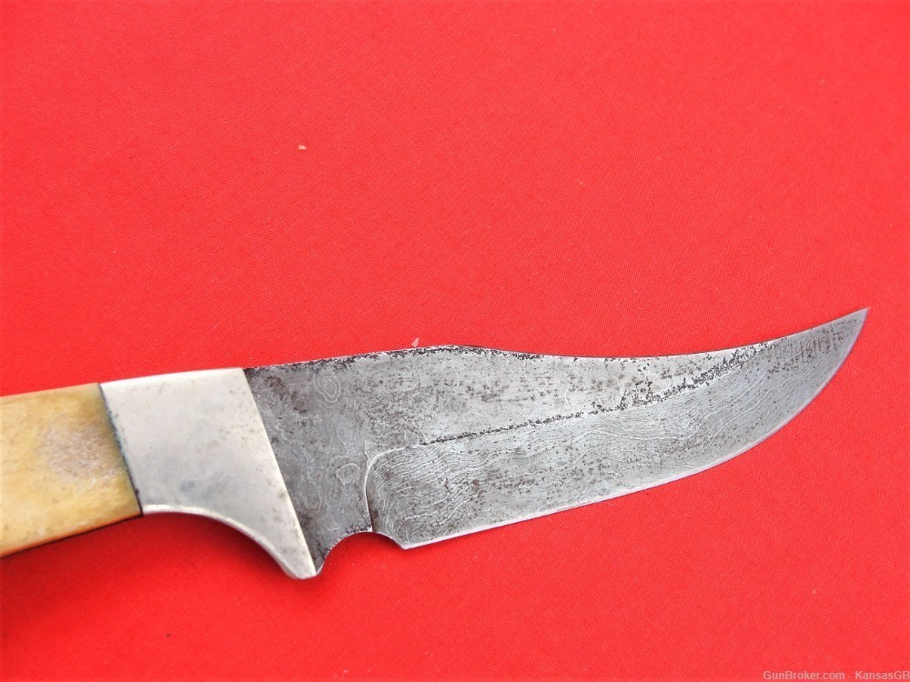 Bear USA Damascus stag handle 9 1/2" OA knife-img-2
