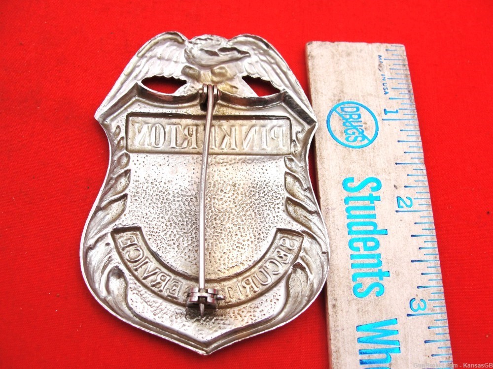 Vintage retired  Pinkerton sergeant # 1488 security service badge-img-1