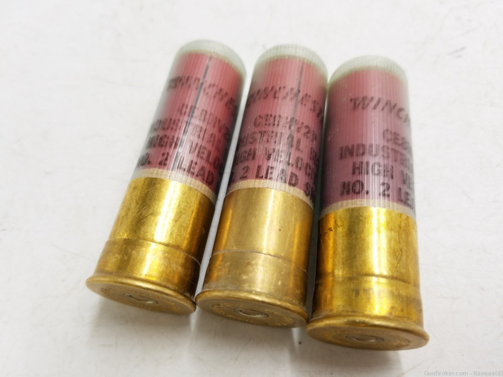 Lot of 3 Winchester CE8HV2P Industrial 8 Gauge 8ga No 2 Lead Shotgun Shells-img-0