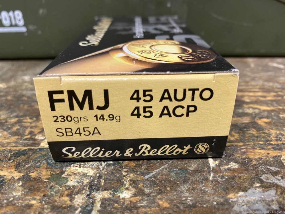 Sellier & Bellot 45 ACP (Auto) 230 gr fmj ball, S&B, 50 round box-img-1
