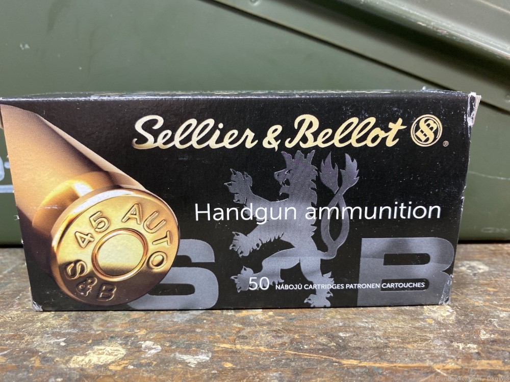 Sellier & Bellot 45 ACP (Auto) 230 gr fmj ball, S&B, 50 round box-img-0