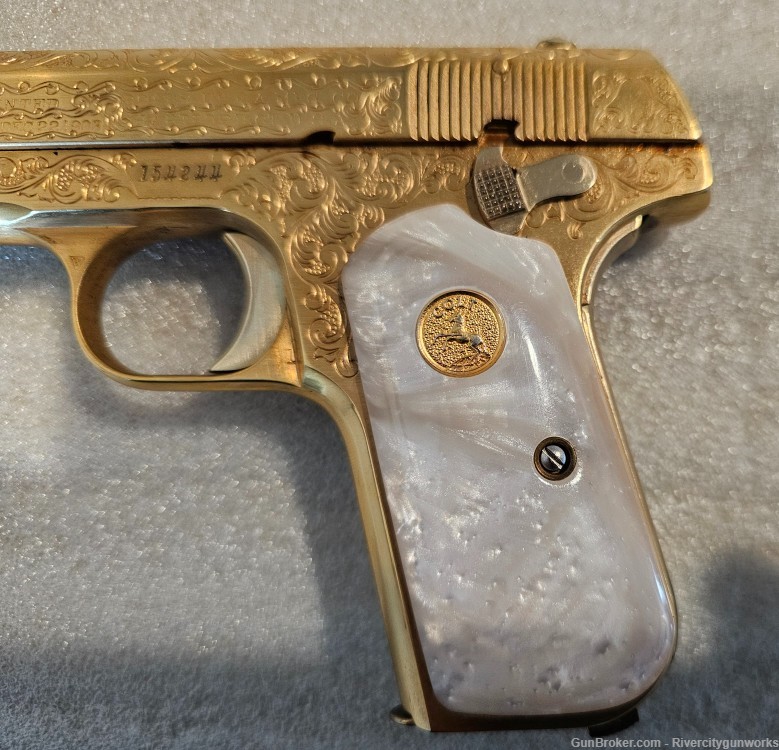 Colt 1903 Pocket Hammerless Engraved - Gold Color Engraved-img-4