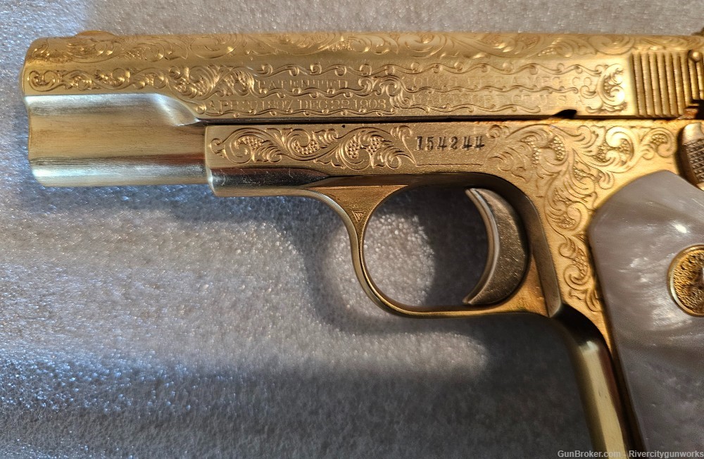 Colt 1903 Pocket Hammerless Engraved - Gold Color Engraved-img-3