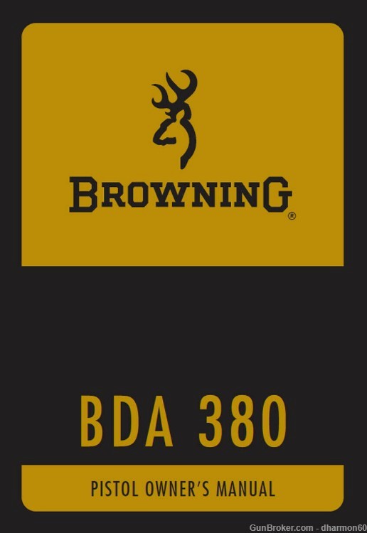 Browning BDA 380 Semi Auto Double Action Instruction and Maintenance Manual-img-0