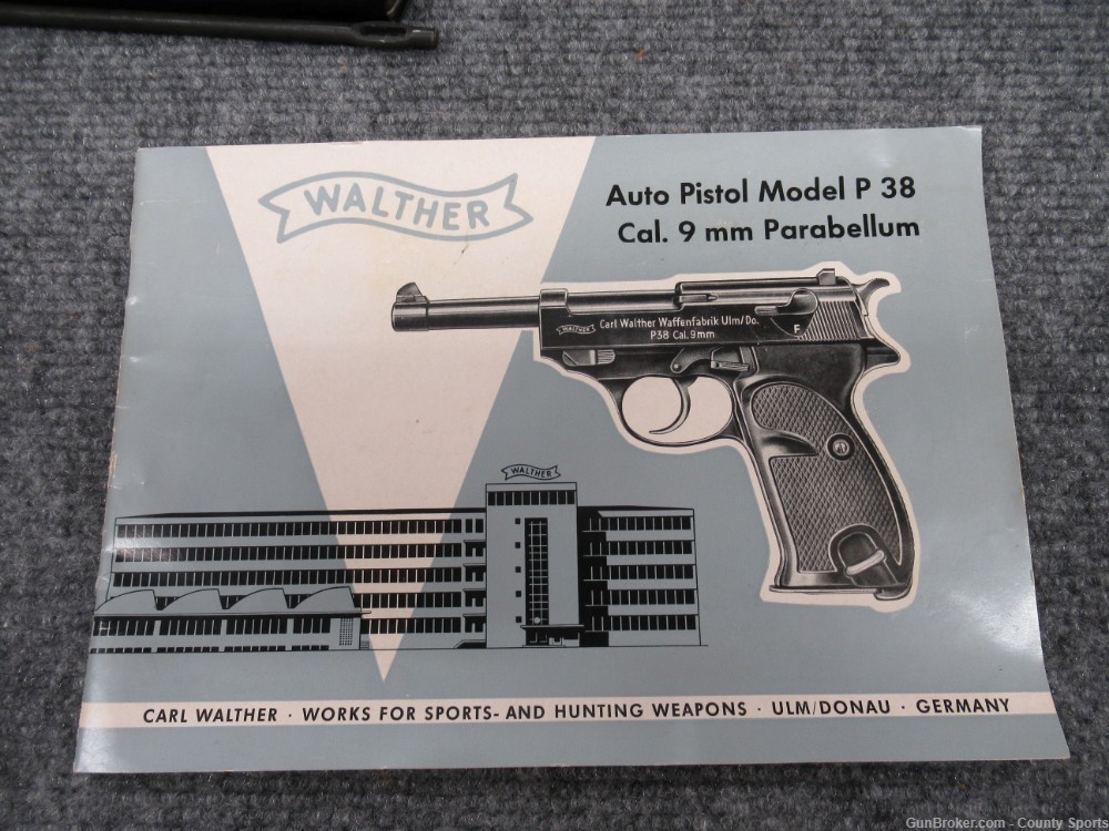 Walther P1 P38 9mm 1966 Commercial Box papers 2mags Nice-img-13