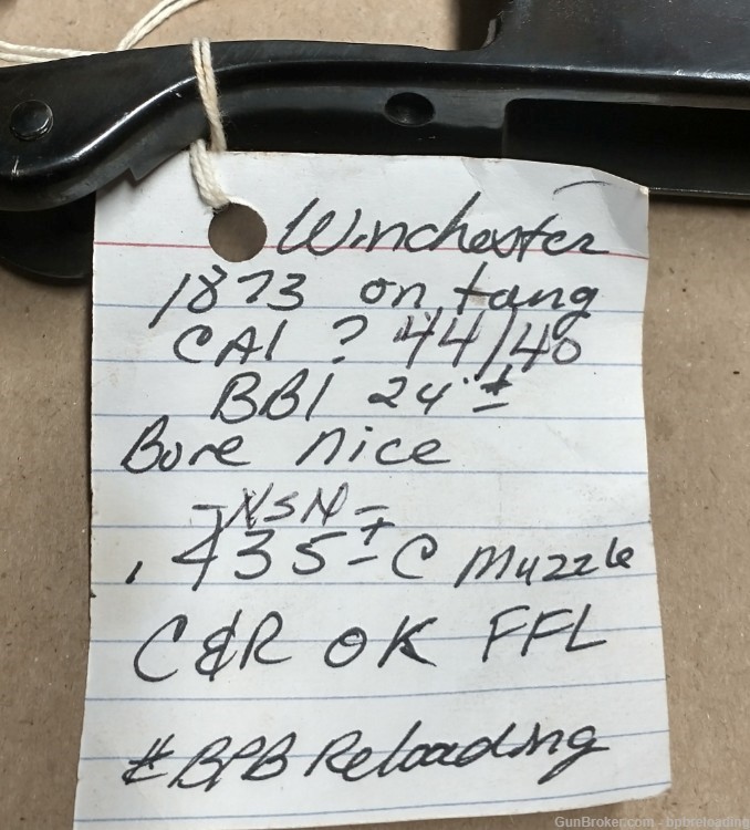 Winchester 1873 44/40 24" Barrel & Frame-img-1