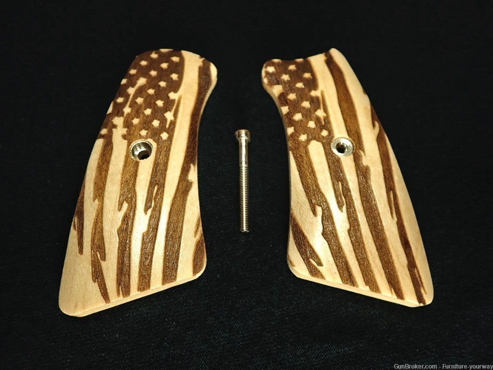 Maple American Flag Ruger Gp100 Grip Inserts-img-0