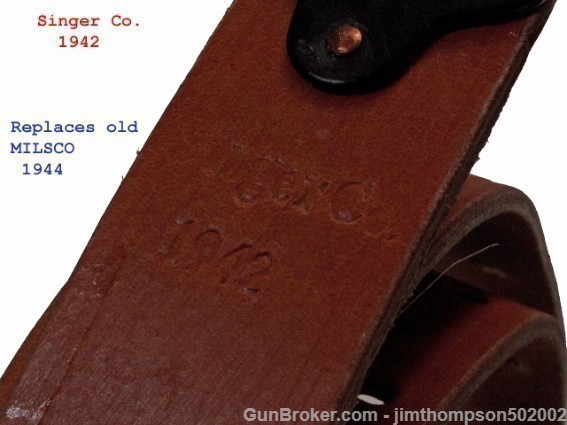 WWI/WW2, RIA 1918, KERR 1917, etc.,  replica Leather sling brass-img-20