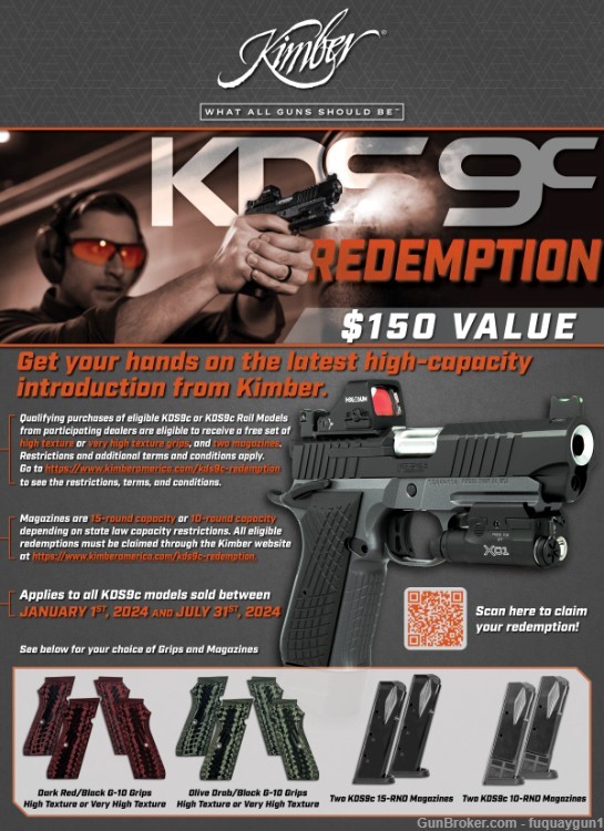Kimber KDS9C 9mm 10rd Optic Ready 4" KDS9C 3100011 *FREE MAGS & GRIPS* -img-1