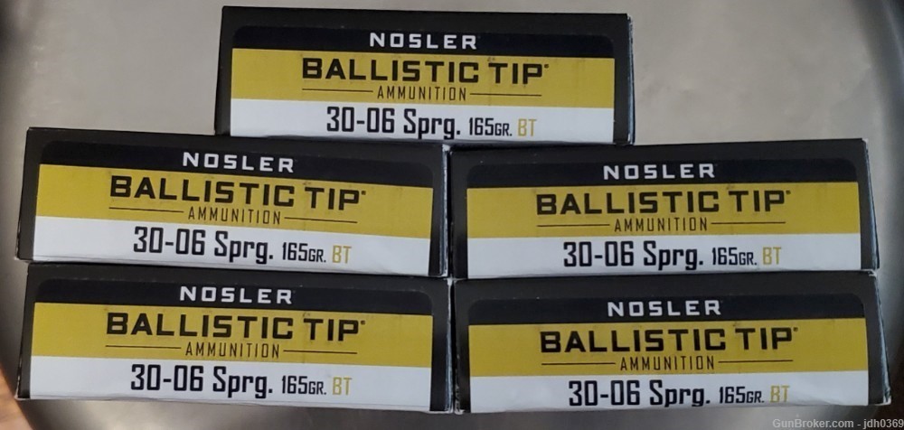 100 Rounds of Nosler 30-06 Springfield 165 GR Ballistic Tip-img-0