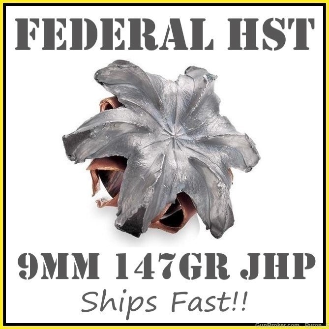 200rds Federal Premium LE Tactical HST™ 9mm 147gr JHP P9HST2 self defense-img-0