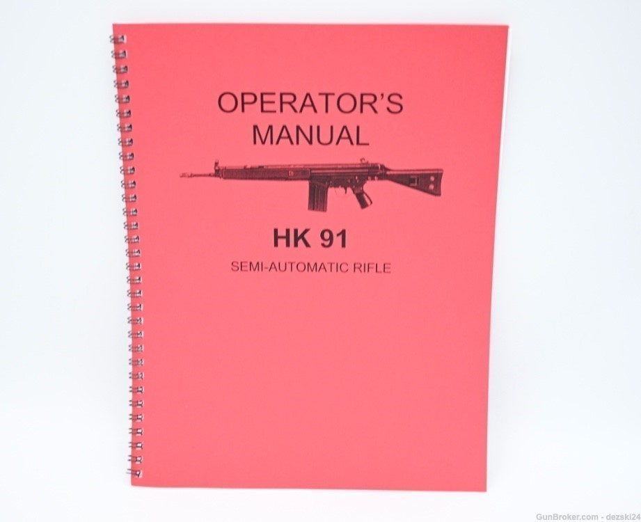 HECKLER & KOCH HK 91 MANUAL/INSTRUCTION BOOKLET LARGE RED BOOK MANUAL PRINT-img-0