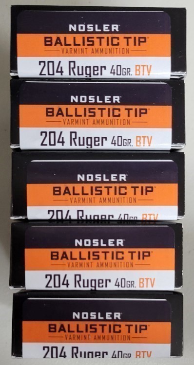Nosler Ballistic Tip 204 Ruger 40gr BTV lot of 100rds 61021-img-0