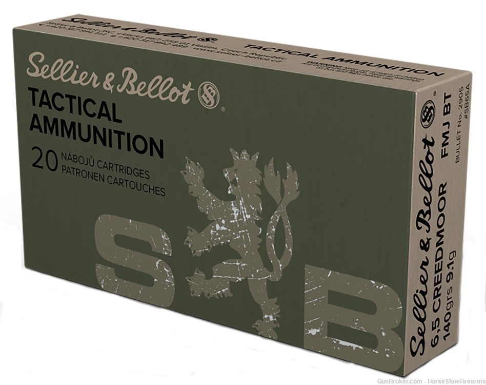 Sellier & Bellot SB65A Rifle 6.5 Creedmoor 140 gr FMJBT 20/box-img-0