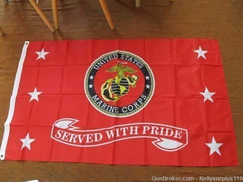  U.S.M.C. Served With Pride Flag - 3x5-img-0