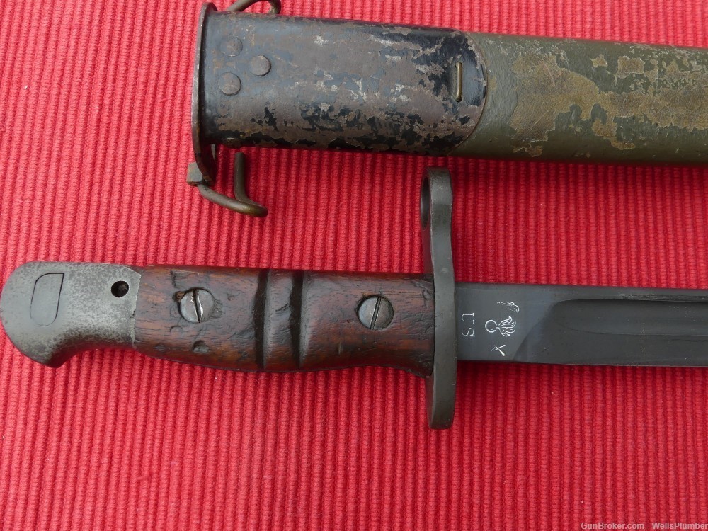 US WWI WINCHESTER 1917 BAYONET WITH ORIGINAL SCABBARD (EXCELLENT)-img-1