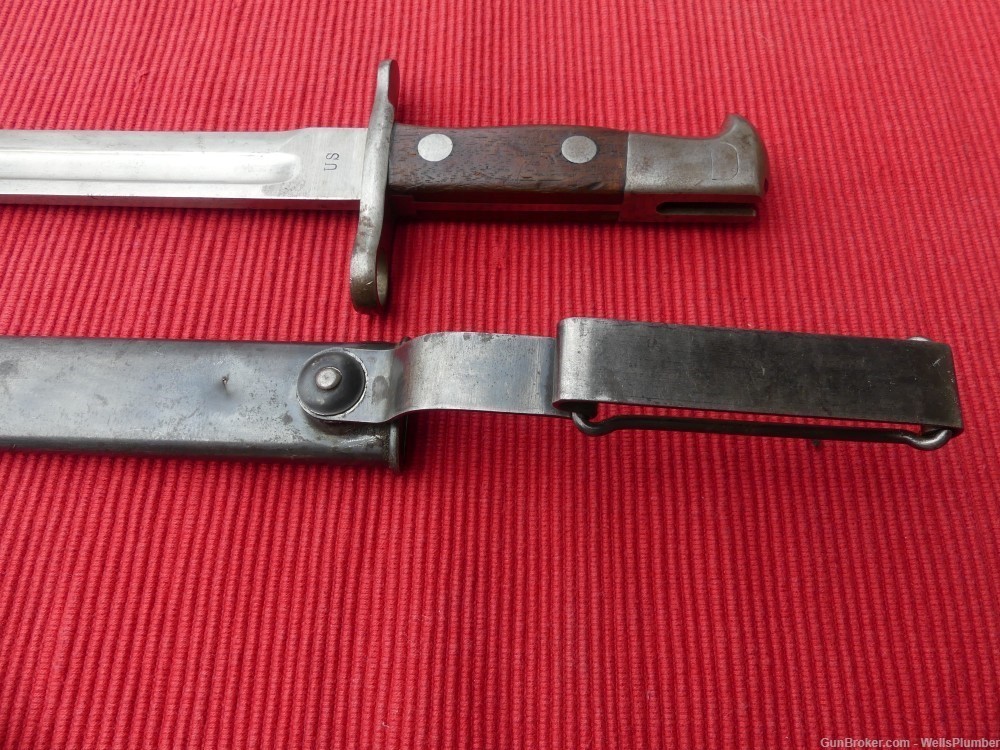 US KRAG RIFLE BAYONET WITH ORIGINAL SCABBARD DATED 1895 (EXCELLENT)-img-4