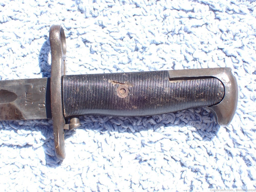 US WWII MODEL 1942 WILDE TOOL 10" 1905E1 BAYONET WITH SCABBARD (RARE)-img-6