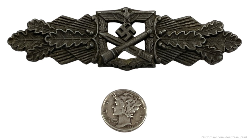 Vintage World War Two German Close Combat Badge Clasp Insigna Bronze WWII-img-3