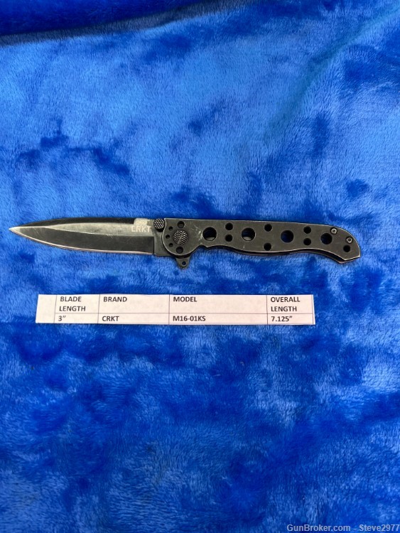 CRKT M16-01KS Great Condition Black Steel Pocket Folding Knife-img-6