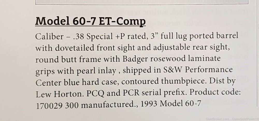 Smith & Wesson 60-7 ET-Comp .38 Special +P Power Port *RARE* #158 of 300-img-33