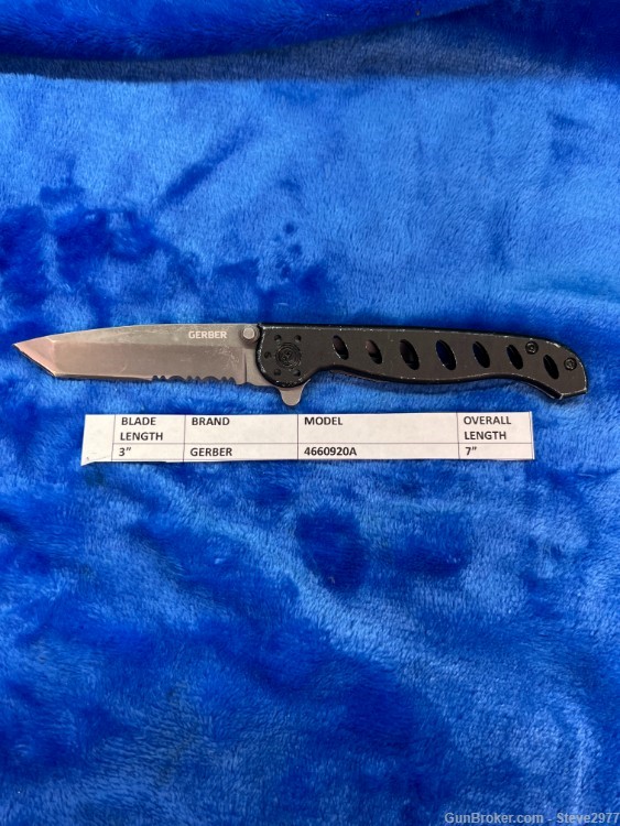Gerber EVO 4660920A black single blade locking knife with a metal belt clip-img-6