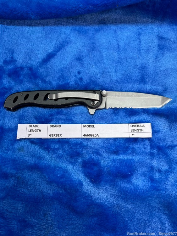 Gerber EVO 4660920A black single blade locking knife with a metal belt clip-img-7