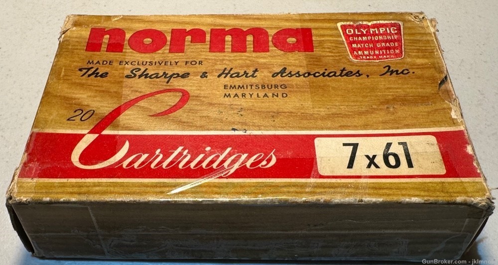 20 rounds of Norma 7x61 S&H Sharpe and Hart 160gr SPPBT brass cased ammo-img-0