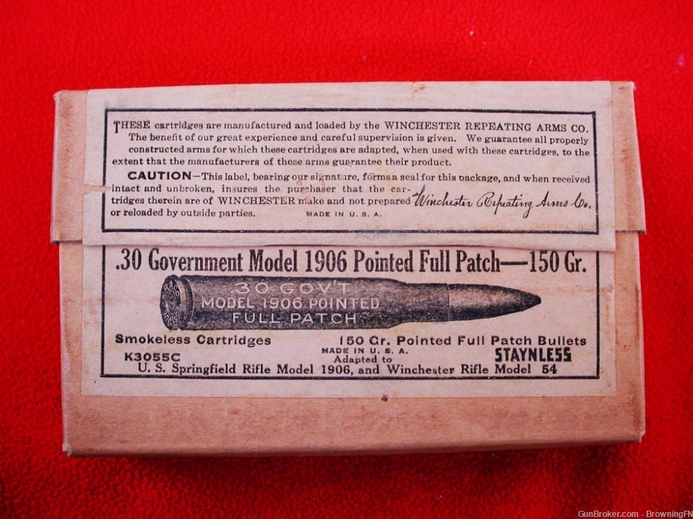 Rare SEALED 2 Piece Box Winchester .30-06 Springfield 1906 Model 54 -img-0