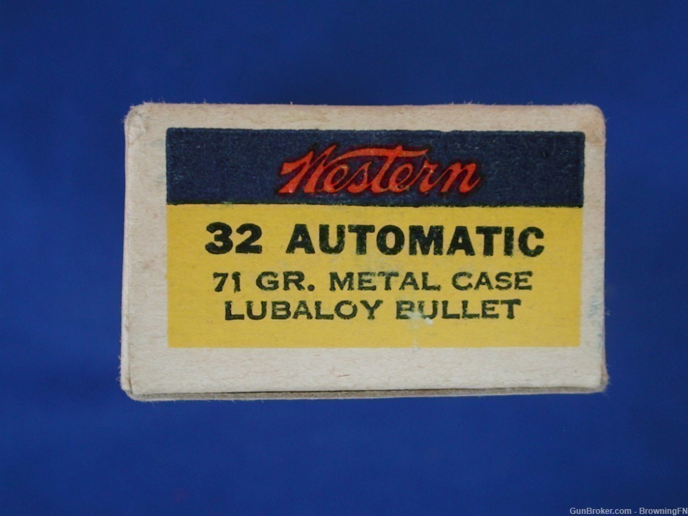 .32 Automatic 7.65 Vintage Box 50 Rounds Western Bullseye Colt 1903 1908-img-2