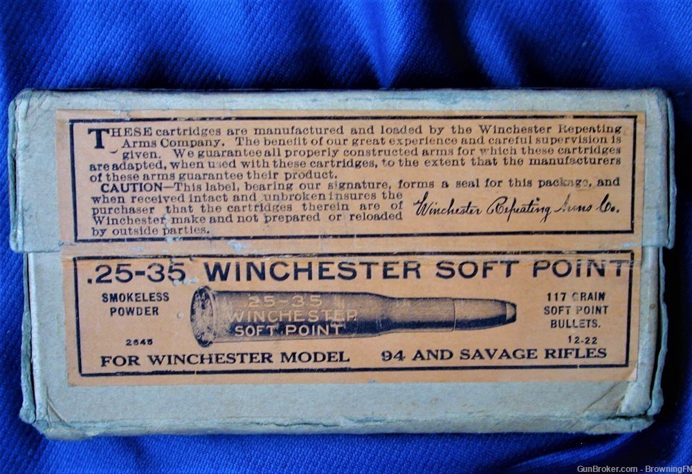 SEALED 2 Piece Box Winchester .25-35 W.C.F. Model 1894 Savage 1922-img-0